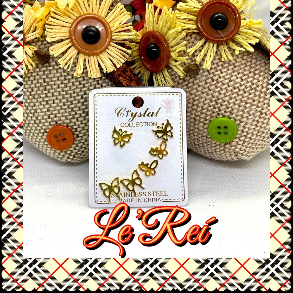 Stainless Steel 3 pack Butterfly Studs